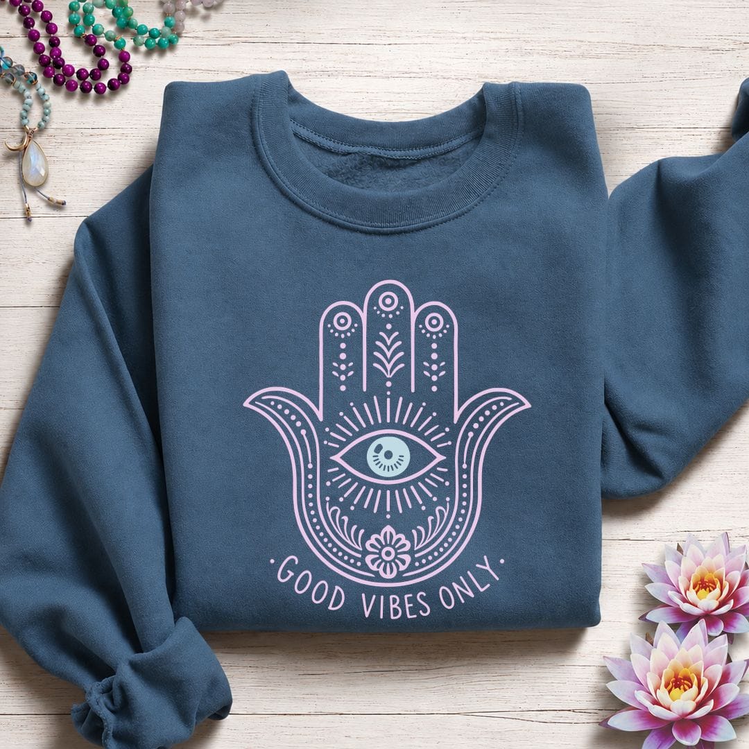 Hamsa Vibes Sweatshirt Indigo Blue