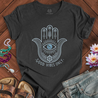 Printify T-Shirt Hamsa Vibes Tee Dark Grey Heather / S