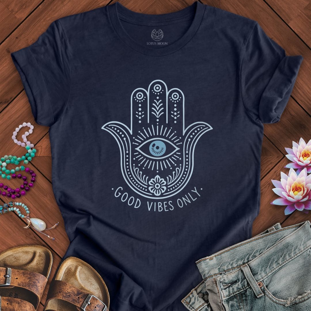 Printify T-Shirt Hamsa Vibes Tee Heather Midnight Navy / S