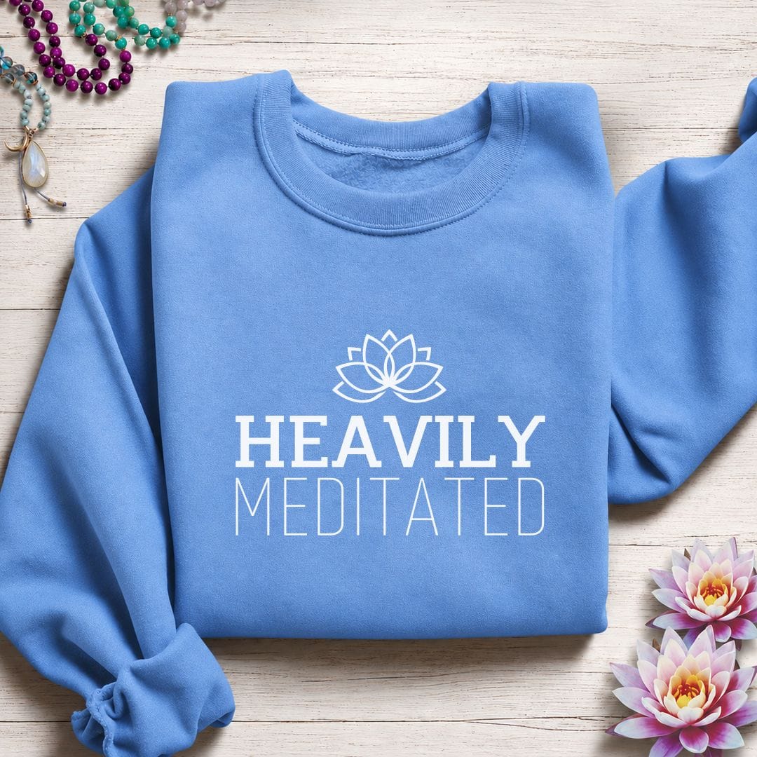 Printify Sweatshirt Heavily Meditated Sweatshirt Carolina Blue / S