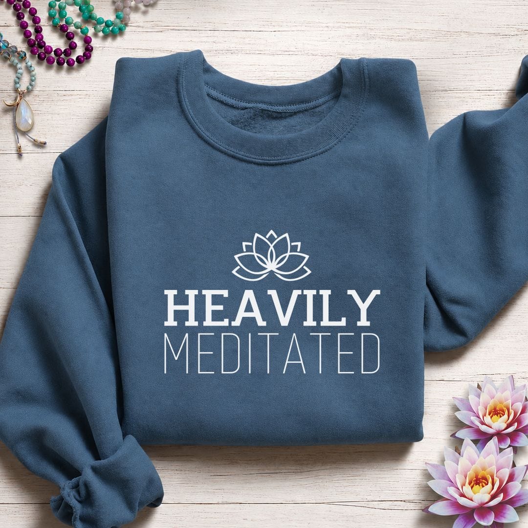 Printify Sweatshirt Heavily Meditated Sweatshirt Indigo Blue / S