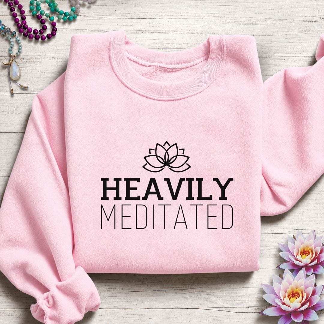 Printify Sweatshirt Heavily Meditated Sweatshirt Light Pink / S