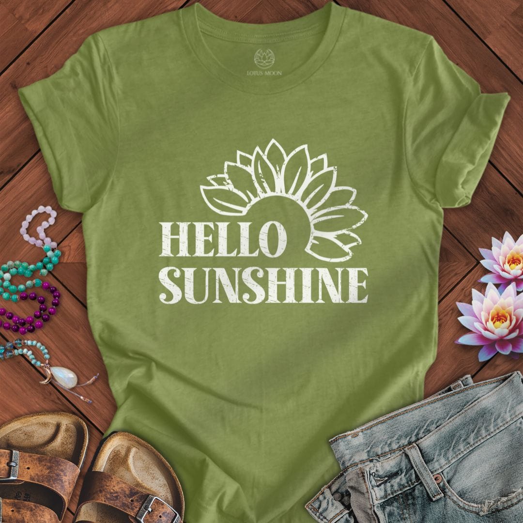 Hello Sunshine Tee Heather Green