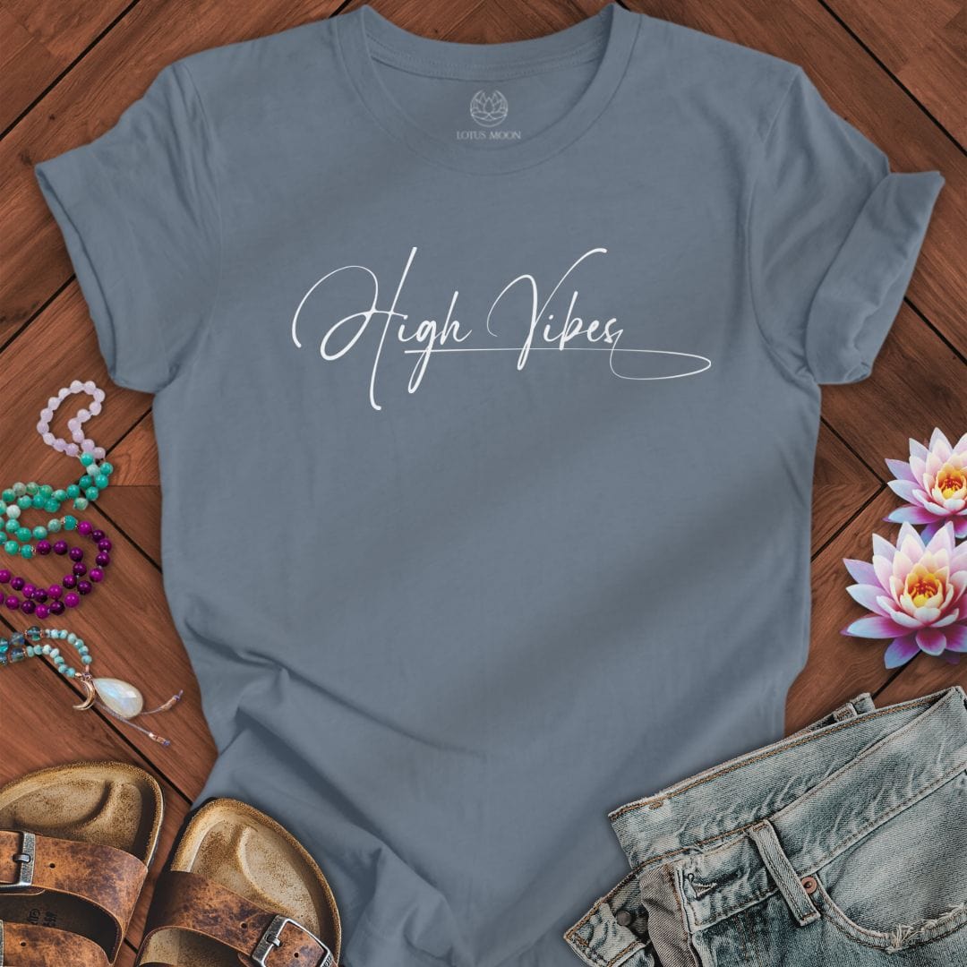 High Vibes Tee Steel Blue