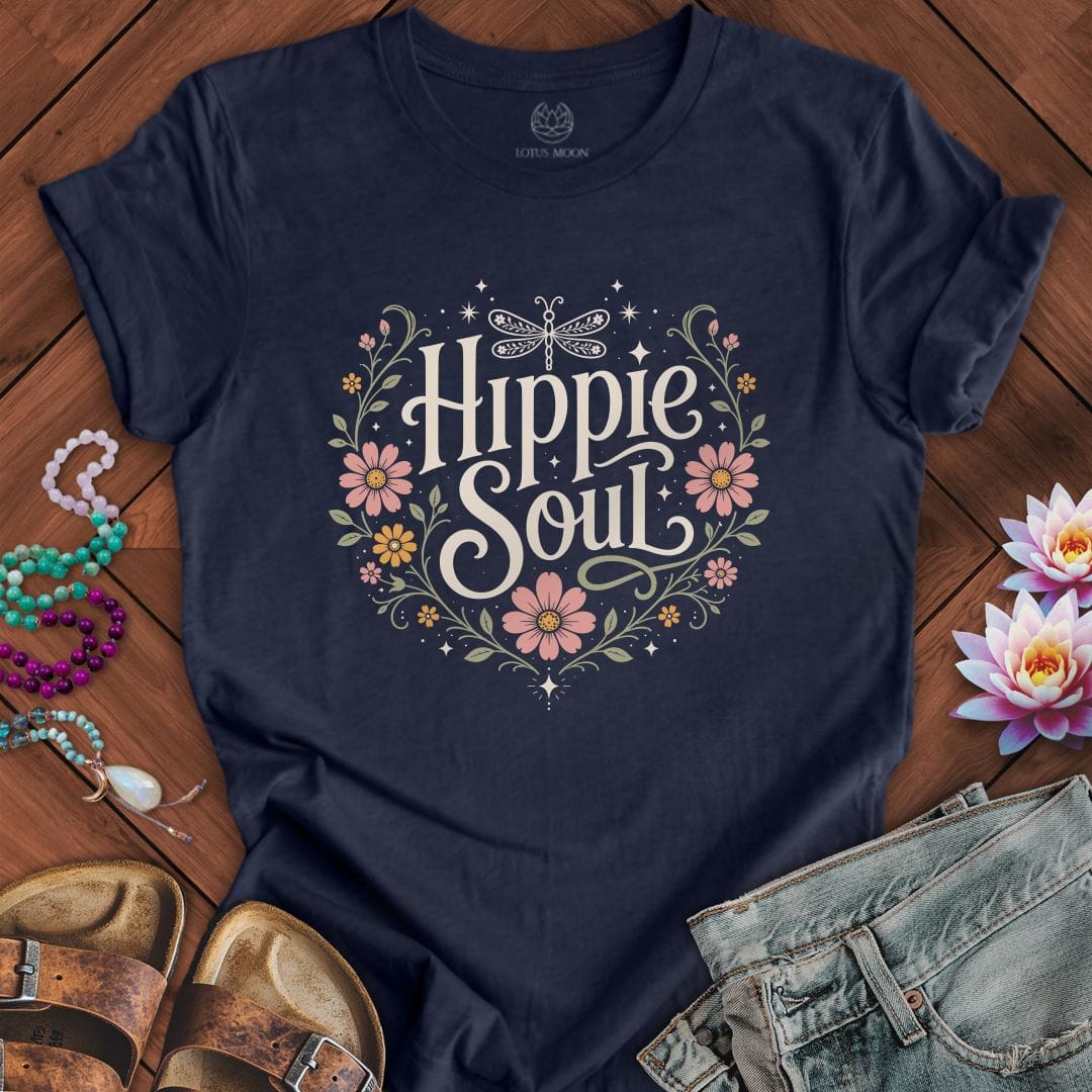 Printify T-Shirt Hippie Soul Tee Heather Midnight Navy / S