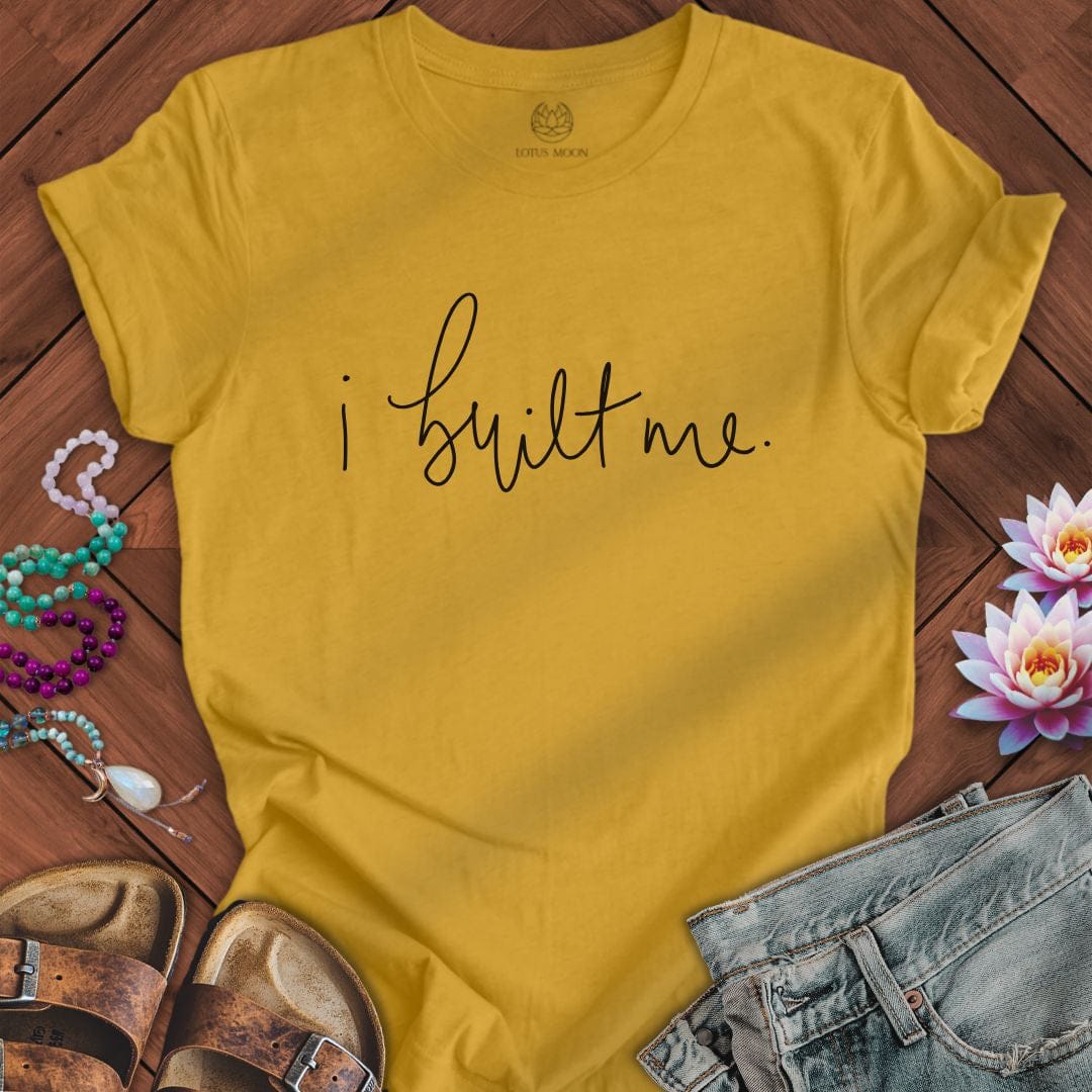 I Built Me Tee Heather Mustard