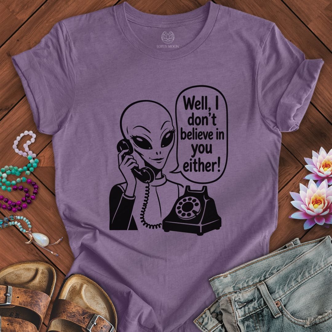 Printify T-Shirt I Don't Believe Tee Heather Purple / S