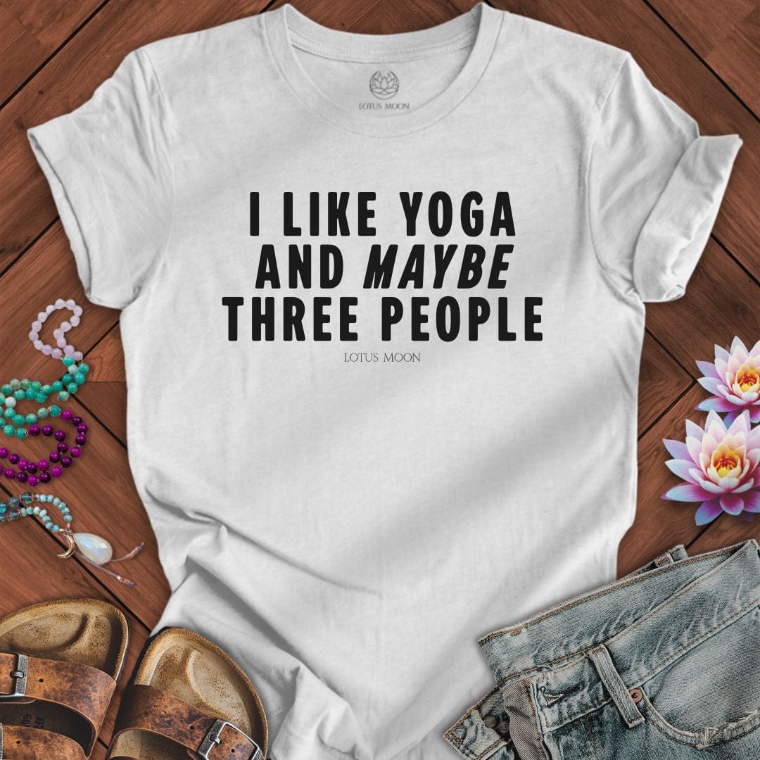 I Like Yoga Text Tee Ash