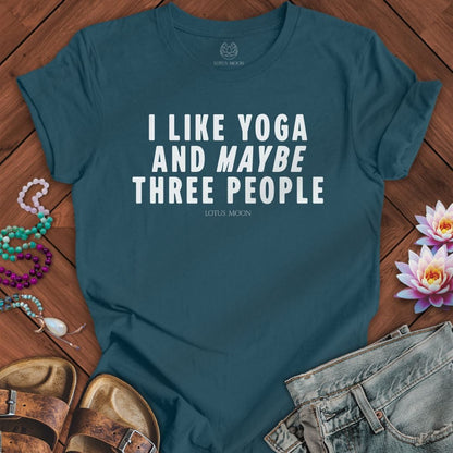 I Like Yoga Text Tee Deep Teal