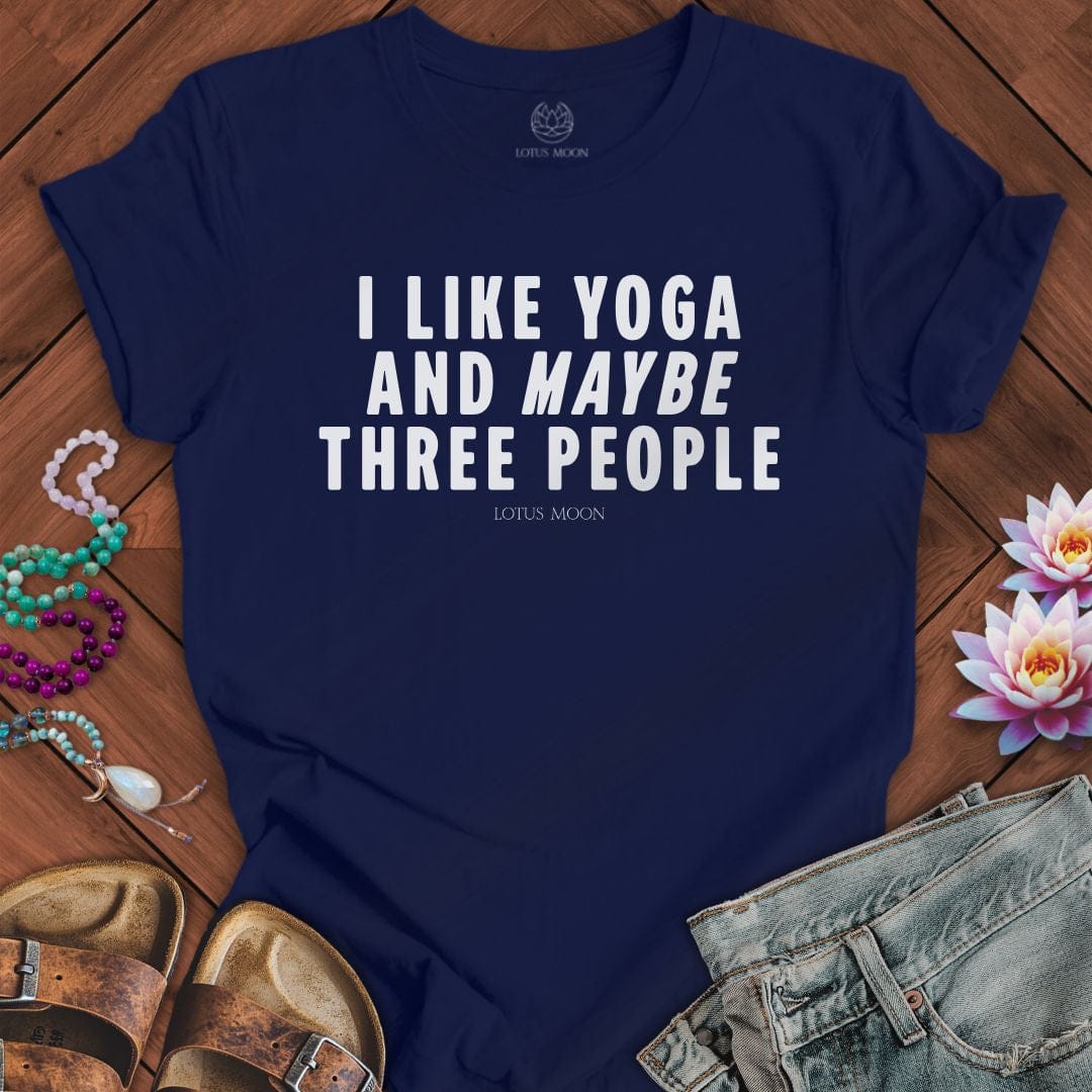I Like Yoga Text Tee Int Navy