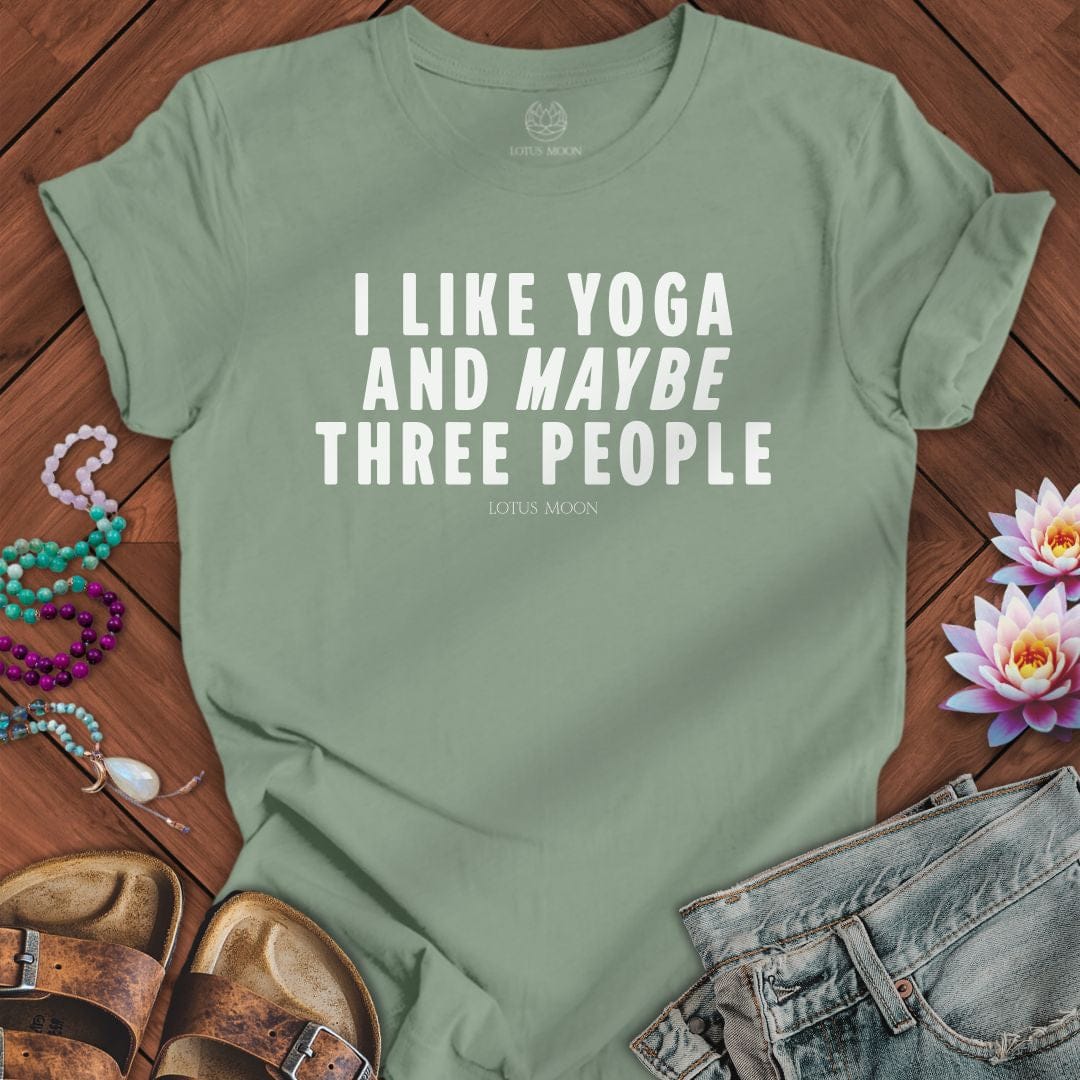 I Like Yoga Text Tee Sage