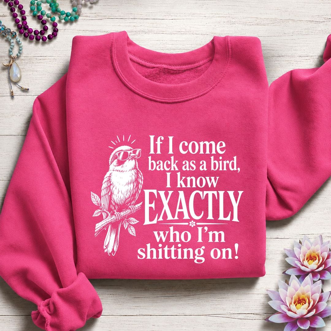 Printify Sweatshirt If I Come Back Sweatshirt Heliconia / S