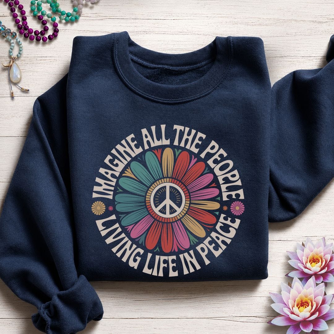Imagine Peace Sweatshirt Navy