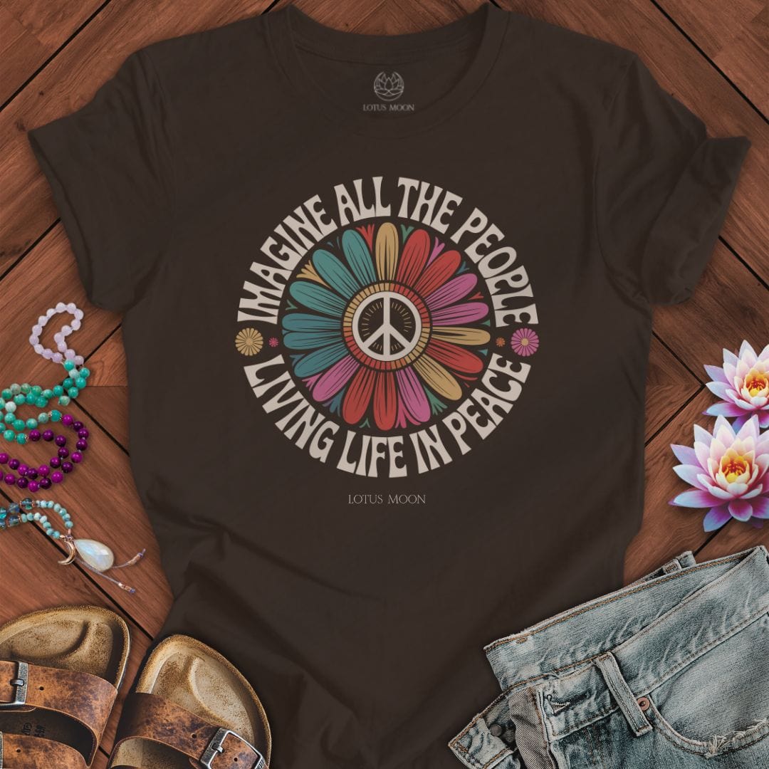 Imagine Peace Tee Brown