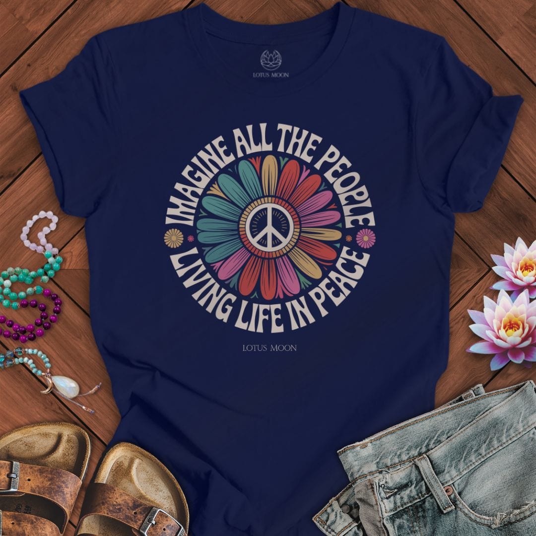 Imagine Peace Tee Navy