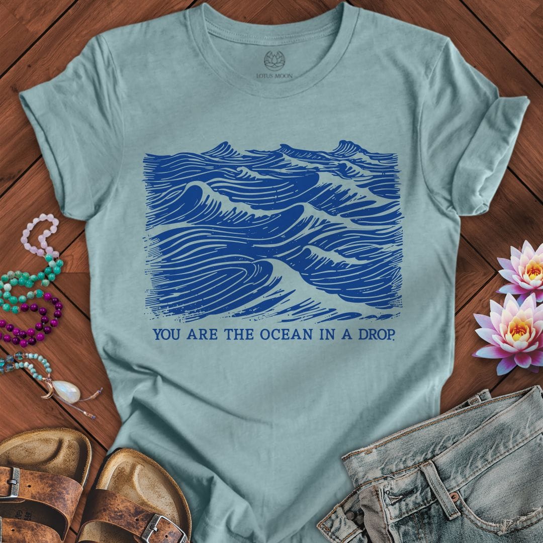 Printify T-Shirt In a Drop Tee Heather Blue Lagoon / S