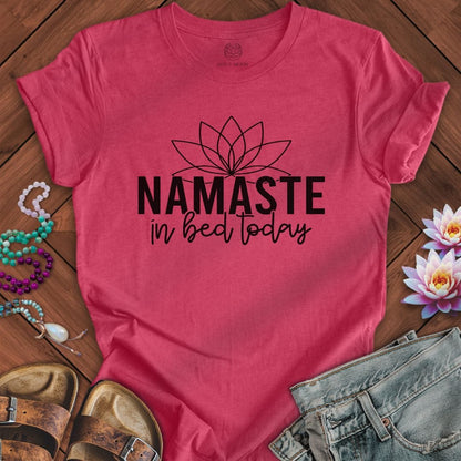 In Bed Today Tee Heather Raspberry