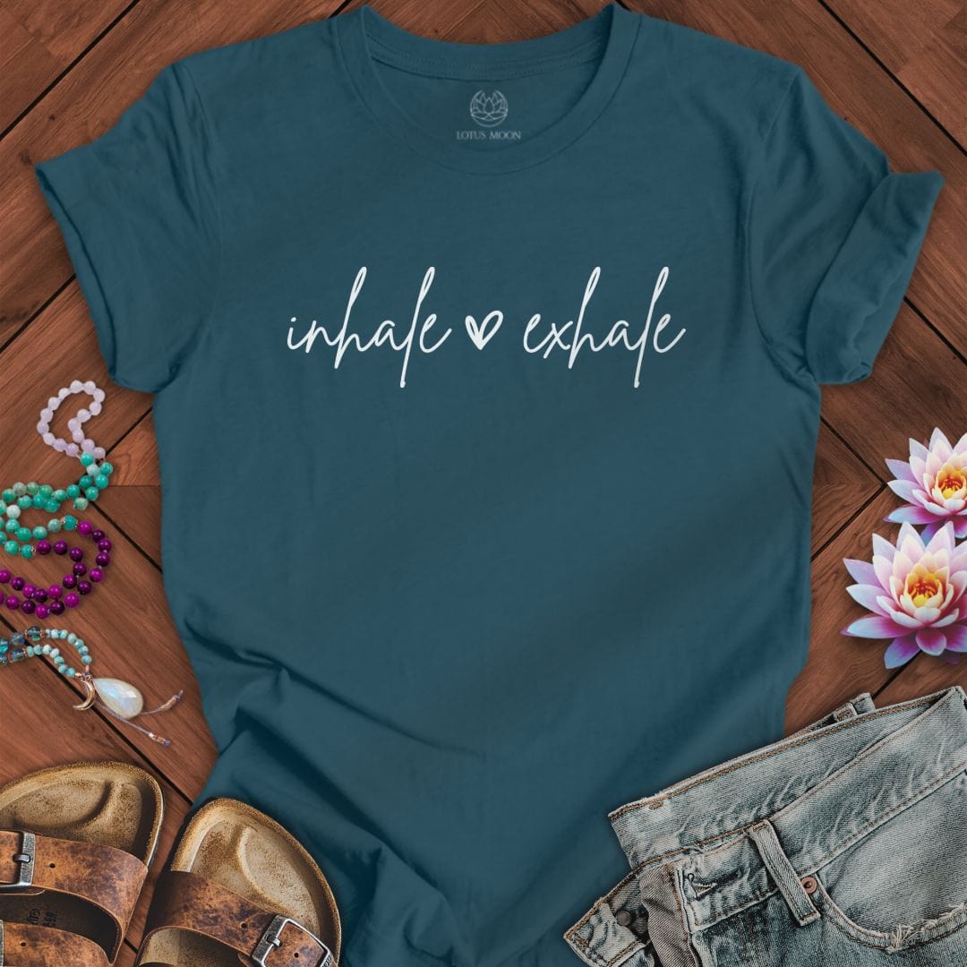 Inhale Exhale Tee Deep Teal