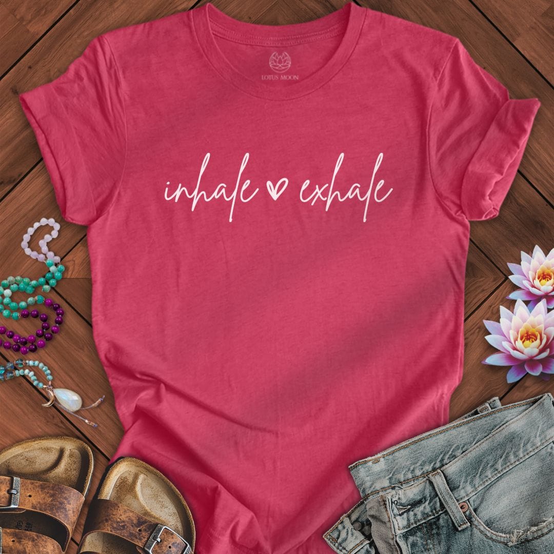 Inhale Exhale Tee Heather Raspberry
