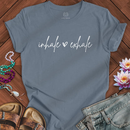 Inhale Exhale Tee Steel Blue