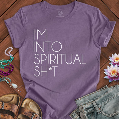 Into Spiritual Shit Tee Heather Purple