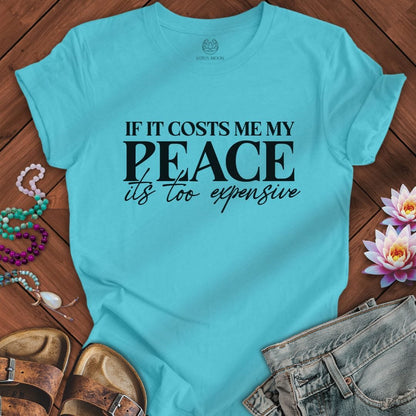 Printify T-Shirt Its Too Expensive Tee Turquoise / S