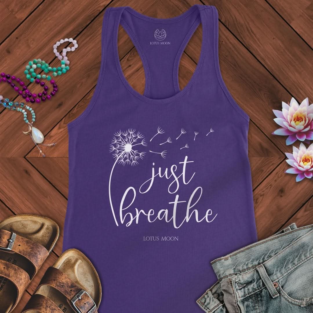 Just Breathe Dandelion Tank Solid Purple Rush