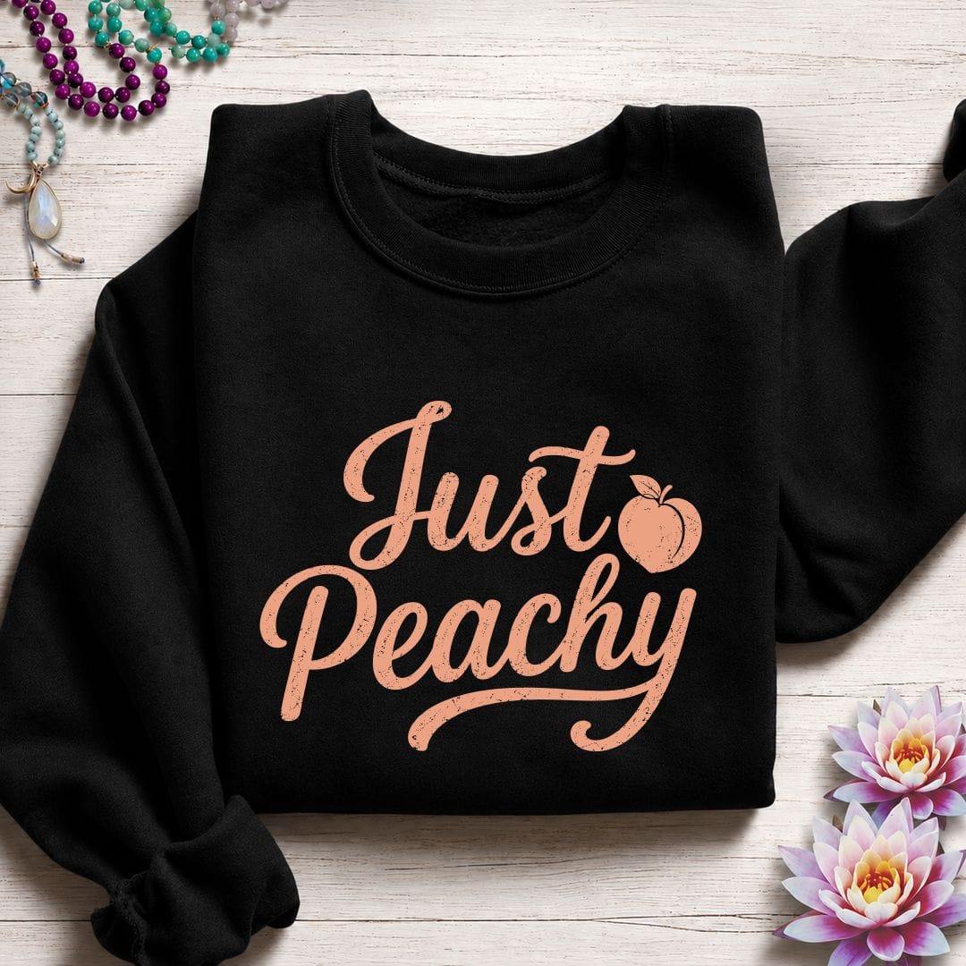 Printify Sweatshirt Just Peachy Sweatshirt Black / S