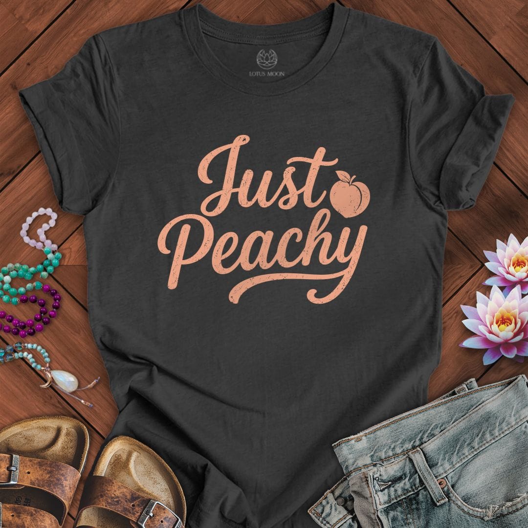 Printify T-Shirt Just Peachy Tee Dark Grey Heather / S