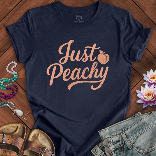 Just Peachy Tee Heather Midnight Navy