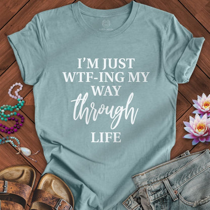 Just WTF-ing Tee Heather Blue Lagoon