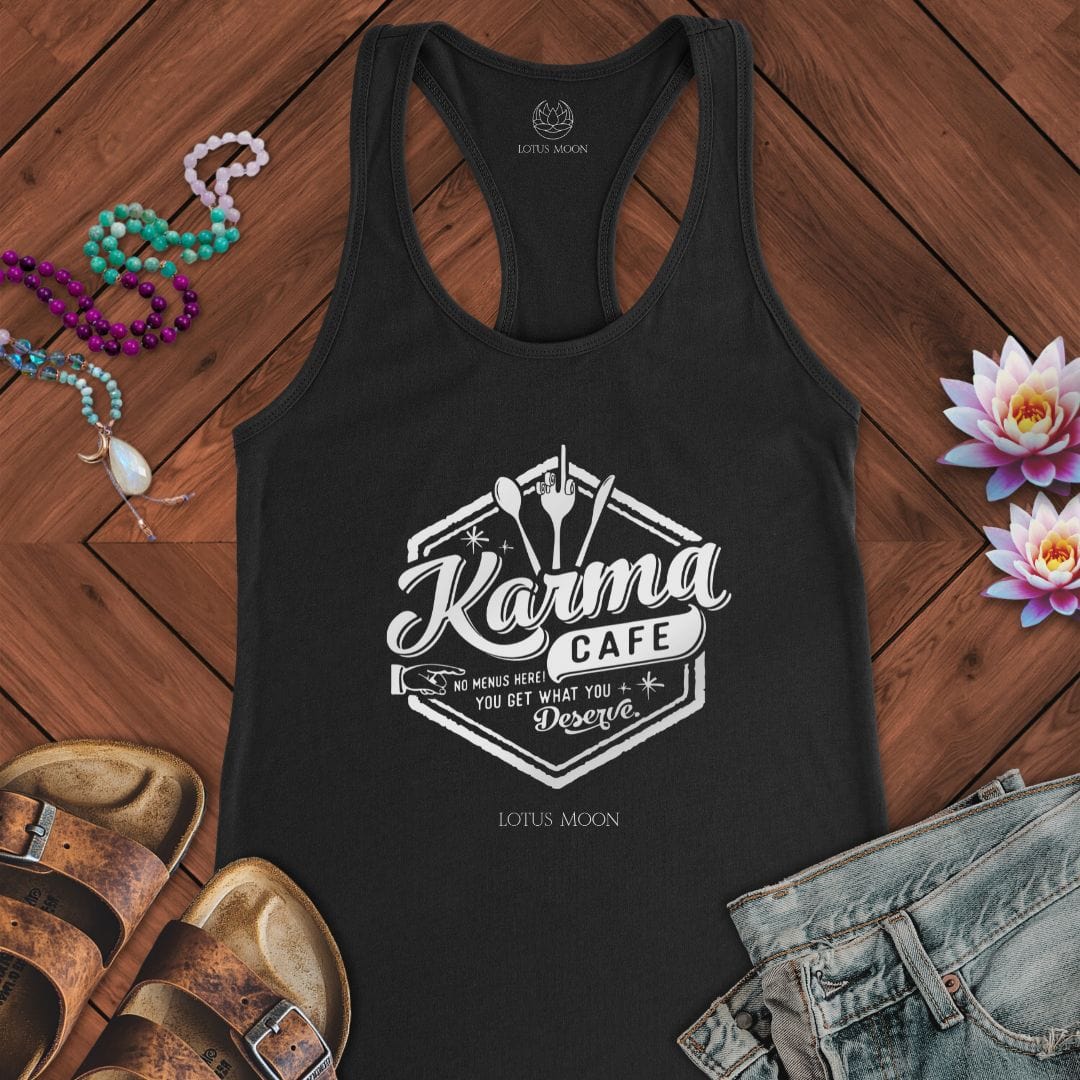 Karma Cafe Tank Solid Black