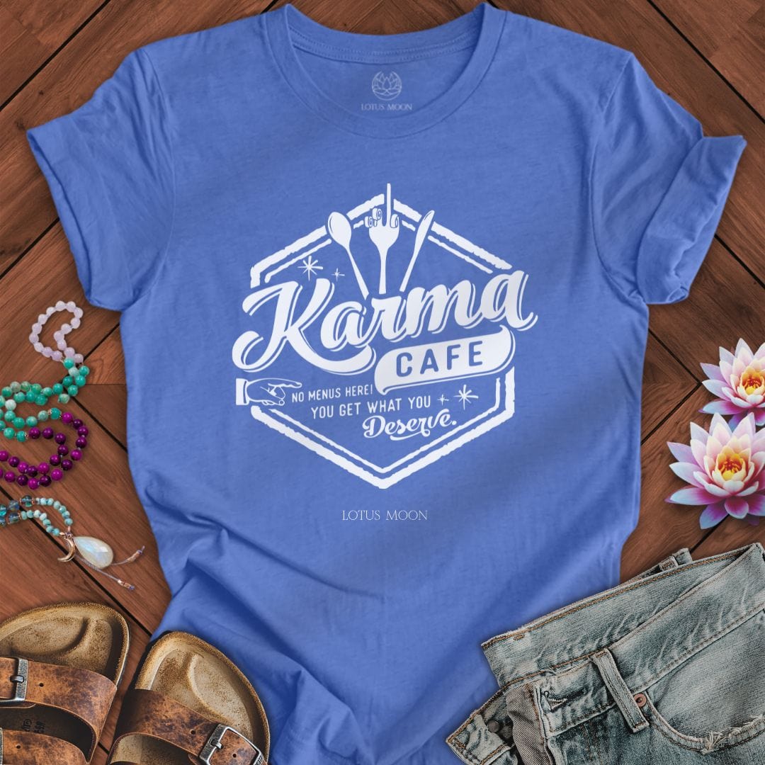 Karma Cafe Tee Heather Columbia Blue