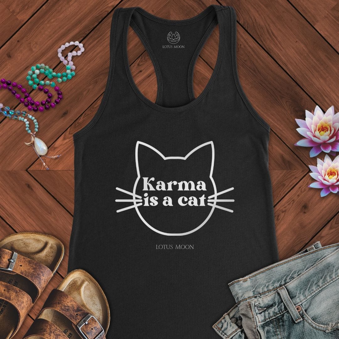Karma is a Cat Tank Solid Black