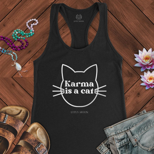 Karma is a Cat Tank Solid Black