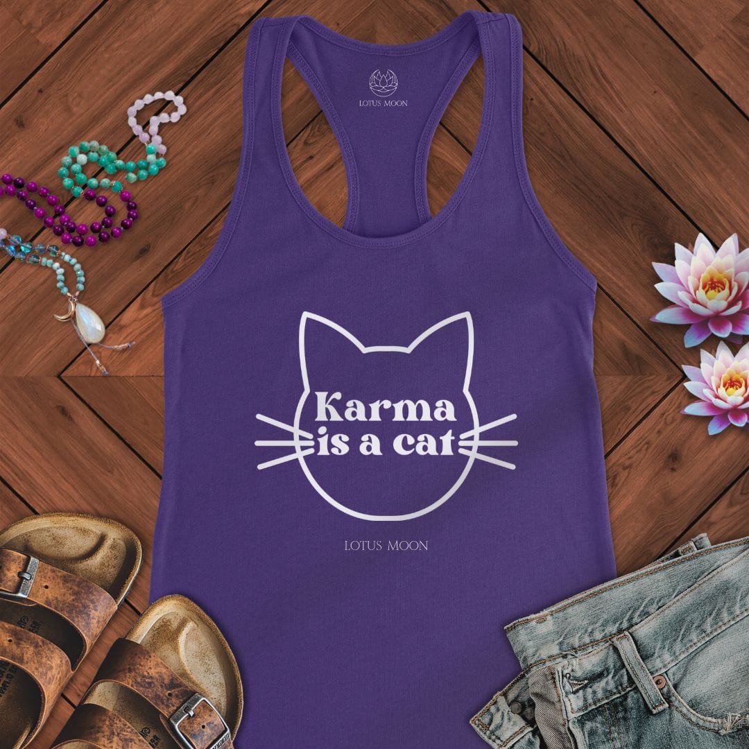 Karma is a Cat Tank Solid Purple Rush