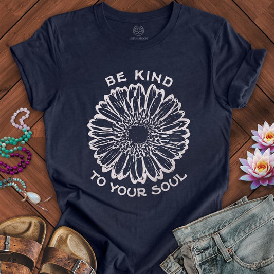 Kind Soul Tee Heather Midnight Navy