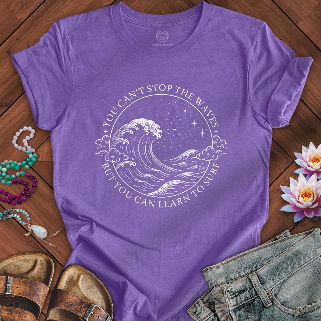 Printify T-Shirt Learn To Surf Tee Heather Team Purple / S