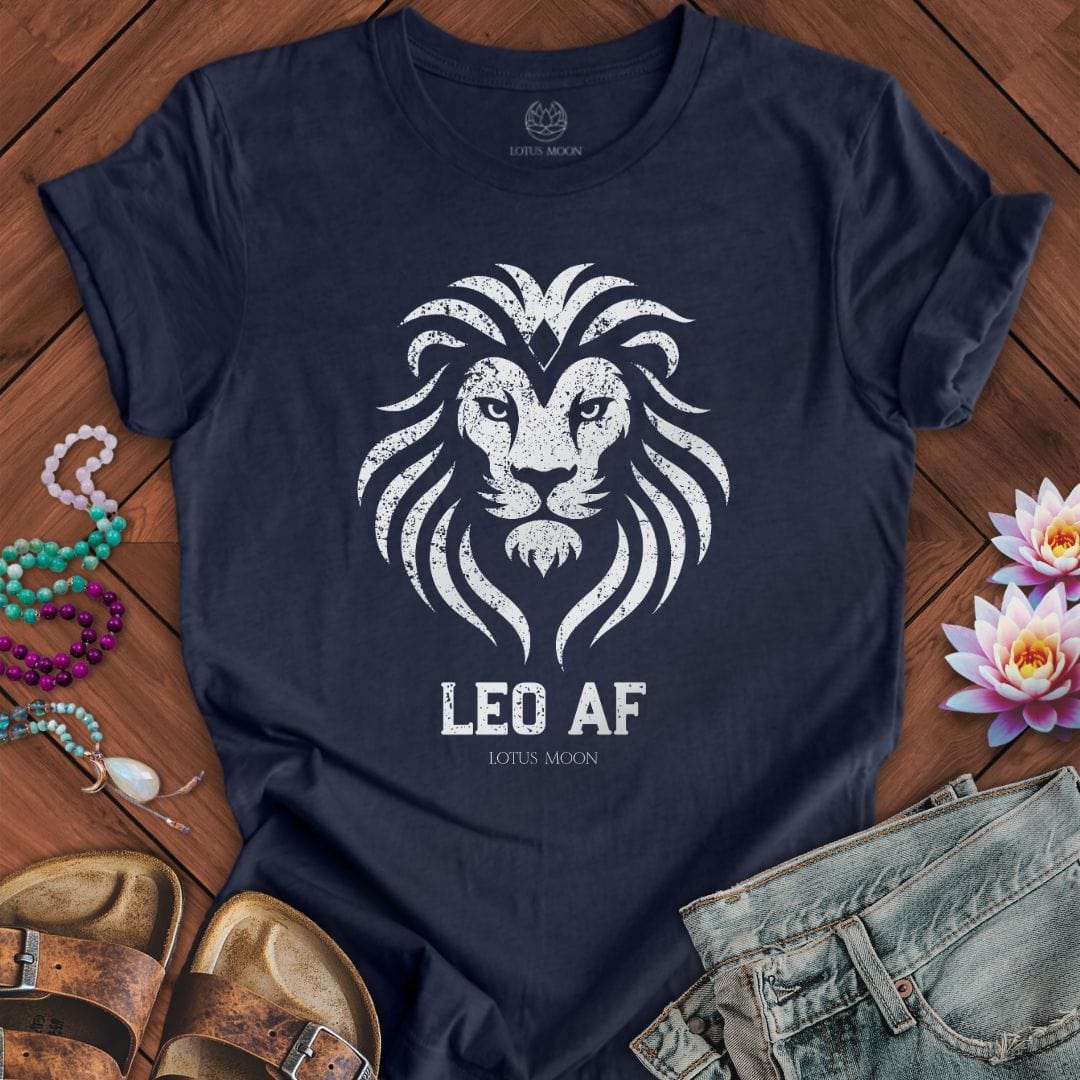 Leo AF Tee Heather Midnight Navy