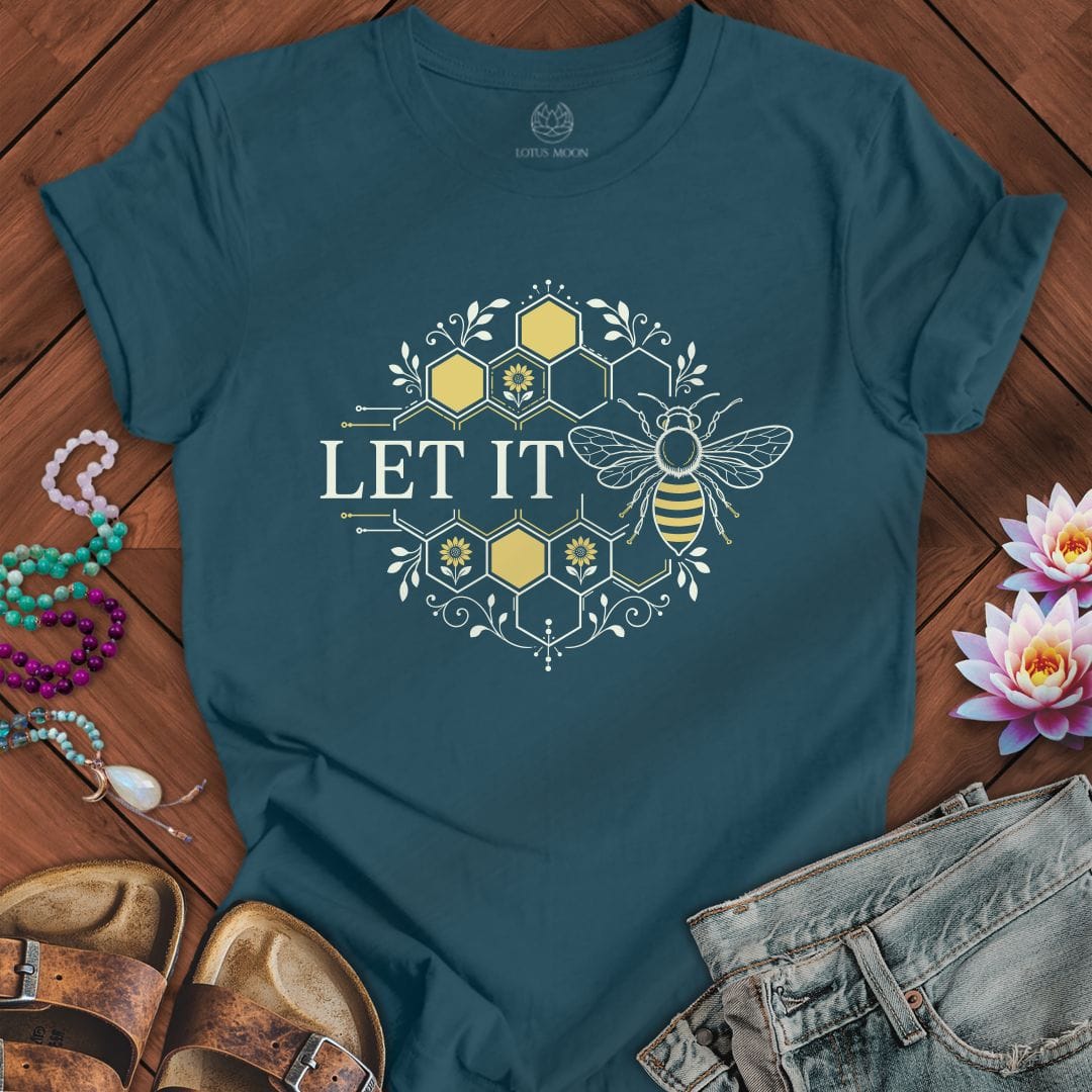 Let It Bee Honeycomb Tee Deep Teal