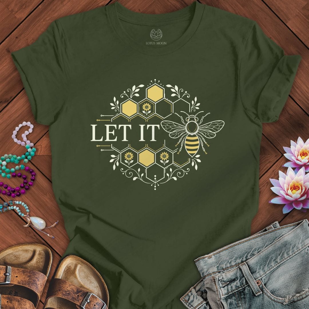 Let It Bee Honeycomb Tee Military Green