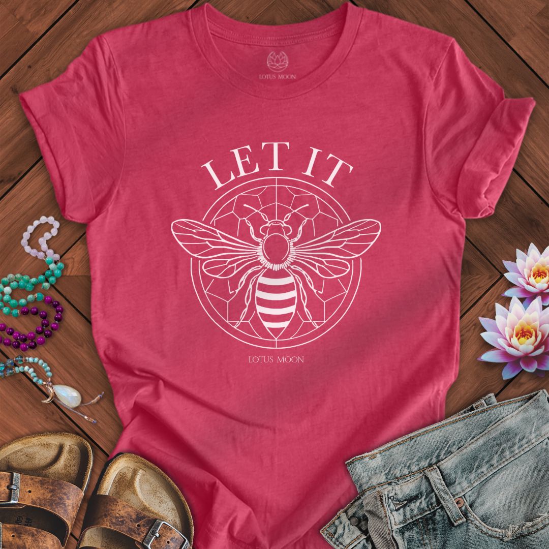 Let It Bee Tee Heather Raspberry