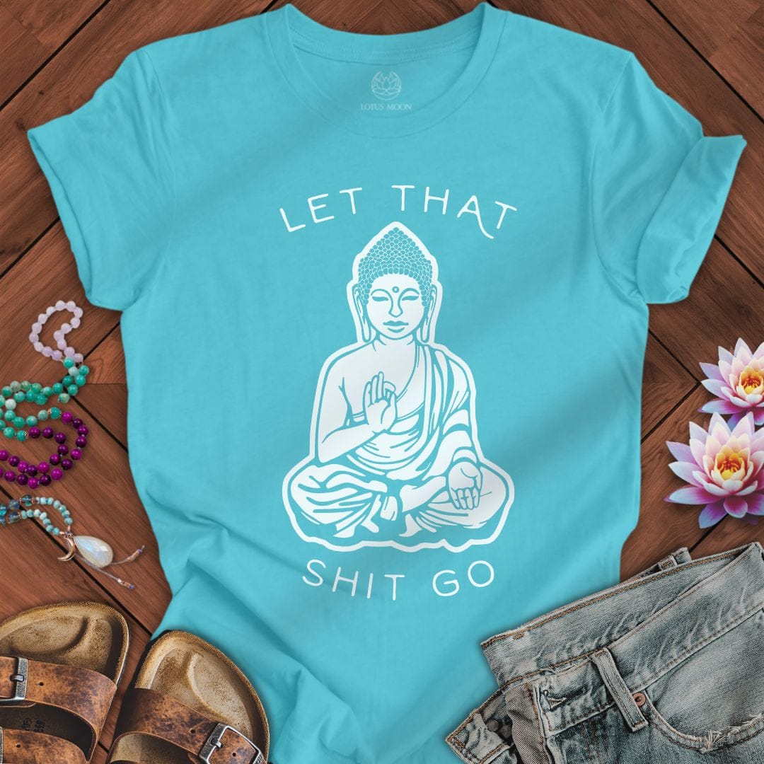 Let It Go Tee Turquoise