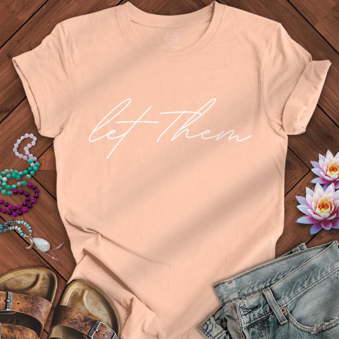 Let Them Script Tee Peach