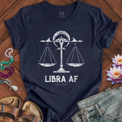 Libra AF Tee Heather Midnight Navy