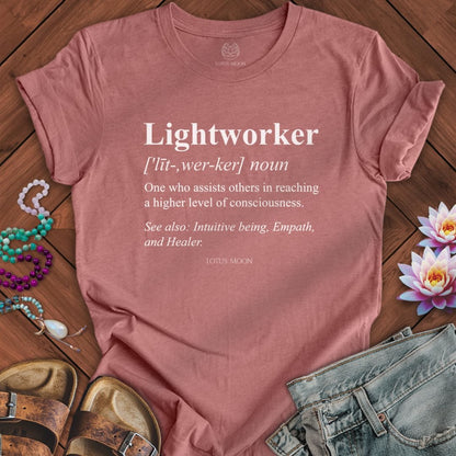 Lightworker Definition Tee Heather Mauve