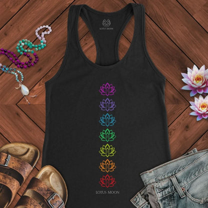 Lotus Chakras Tank Solid Black