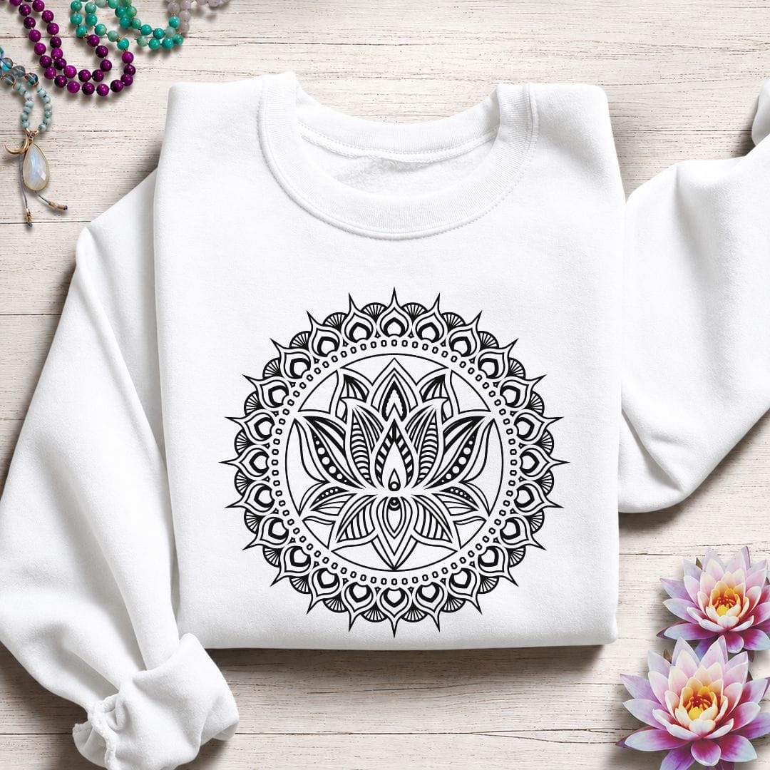 Lotus Mandala Sweatshirt White