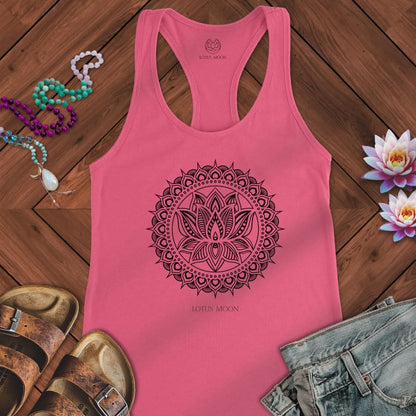 Lotus Mandala Tank Solid Hot Pink