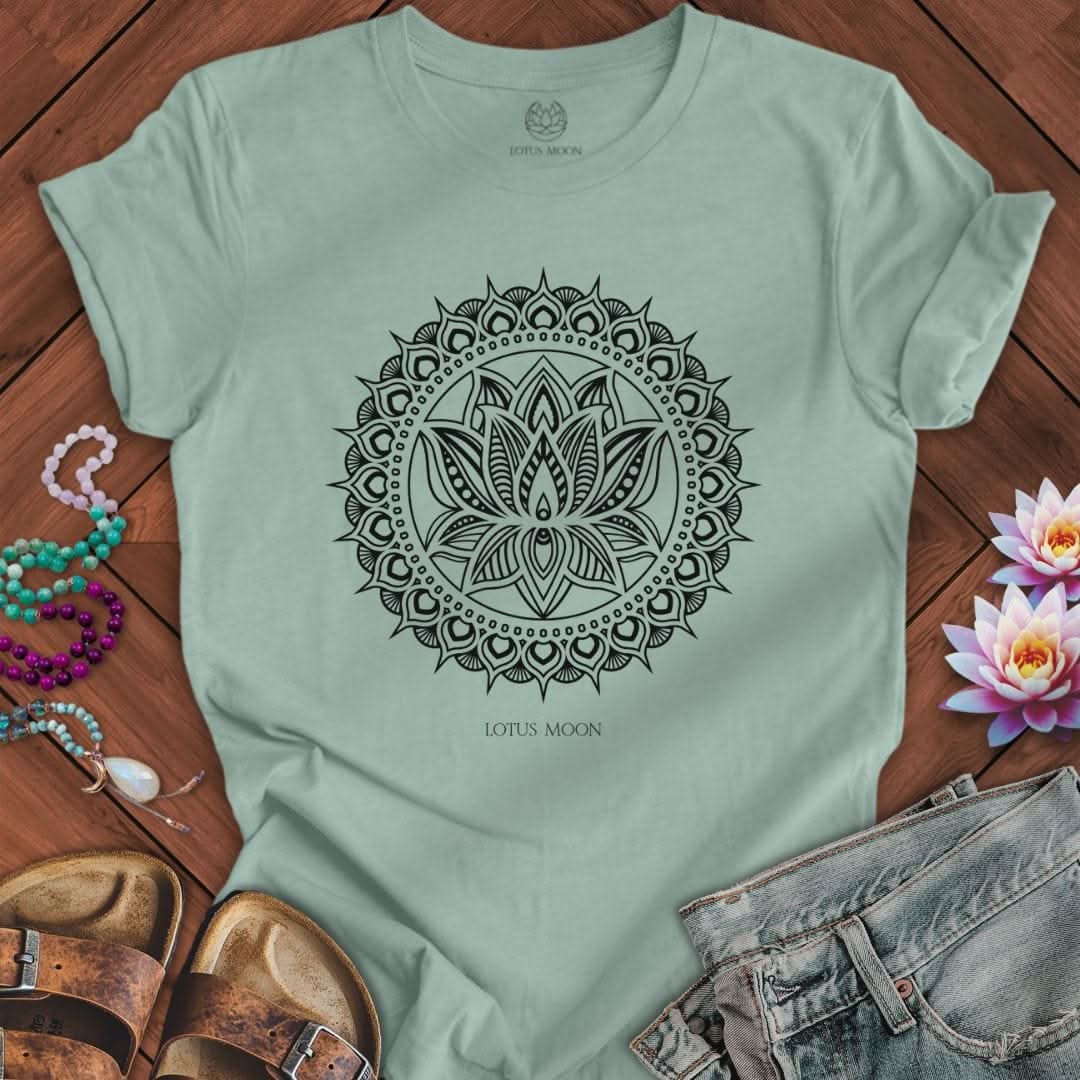 Lotus Mandala Tee Dusty Blue